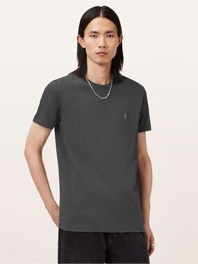 AllSaints Men's Crew Neck T-Shirt - Charcoal Gray